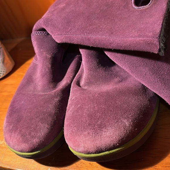 Bogs Boga Purple Green Suede Leather Fleece Lined Waterproof Winter Boots Size 6 - Picture 7 of 9